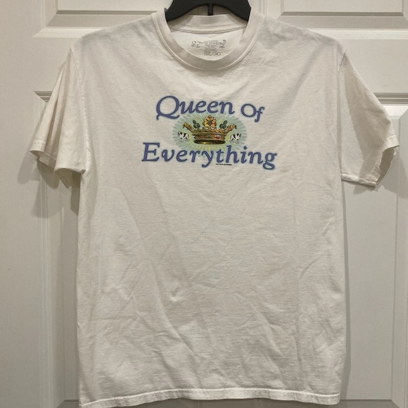 Big Dogs S / M Queen of Everything white sparkle graphic tee 90s y2k vintage - Picture 1 of 5
